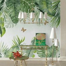 MinimalisticDecor.com-Tropical Forest Leaves Wallpaper Murals