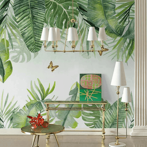 MinimalisticDecor.com-Tropical Forest Leaves Wallpaper Murals