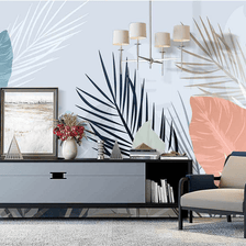 MinimalisticDecor.com-Tropical Leafs Wallpaper Murals - Vibrant Nature Designs