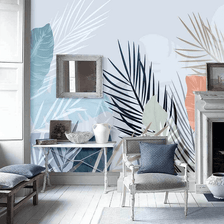 MinimalisticDecor.com-Tropical Leafs Wallpaper Murals - Vibrant Nature Designs