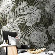 MinimalisticDecor.com-Tropical Leaves Ambush Wallpaper Mural