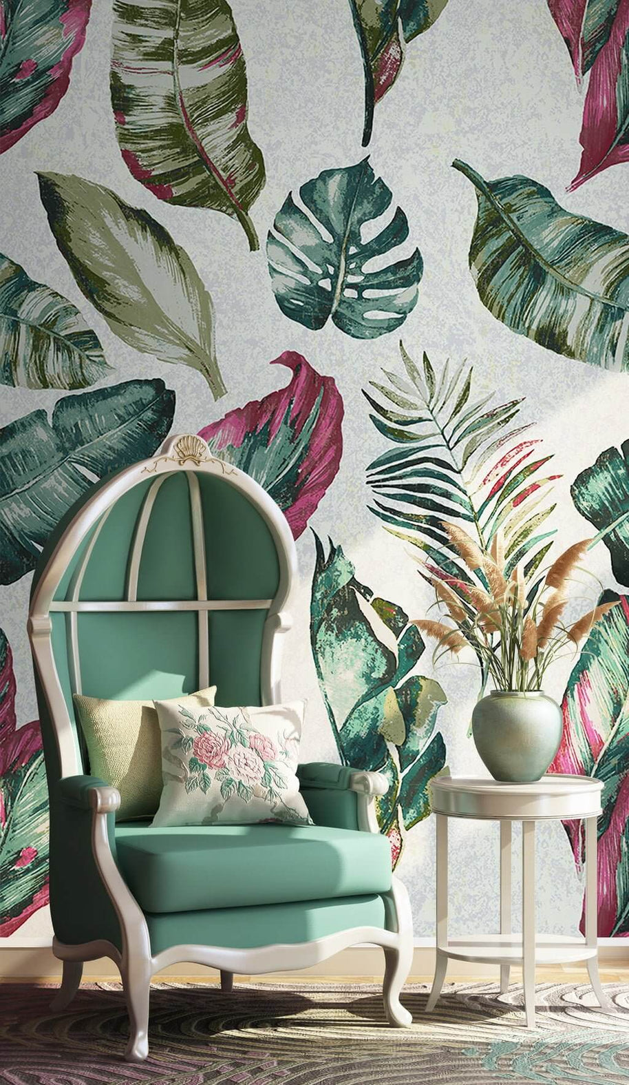 MinimalisticDecor.com-Tropical Leaves Paradise Wallpaper Mural