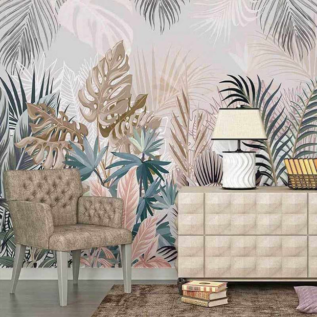 MinimalisticDecor.com-Tropical Plants Rainforest Leaves Wallpaper Mural