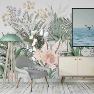 MinimalisticDecor.com-Tropical Plants Rainforest Palm Leaves Wallpaper Mural