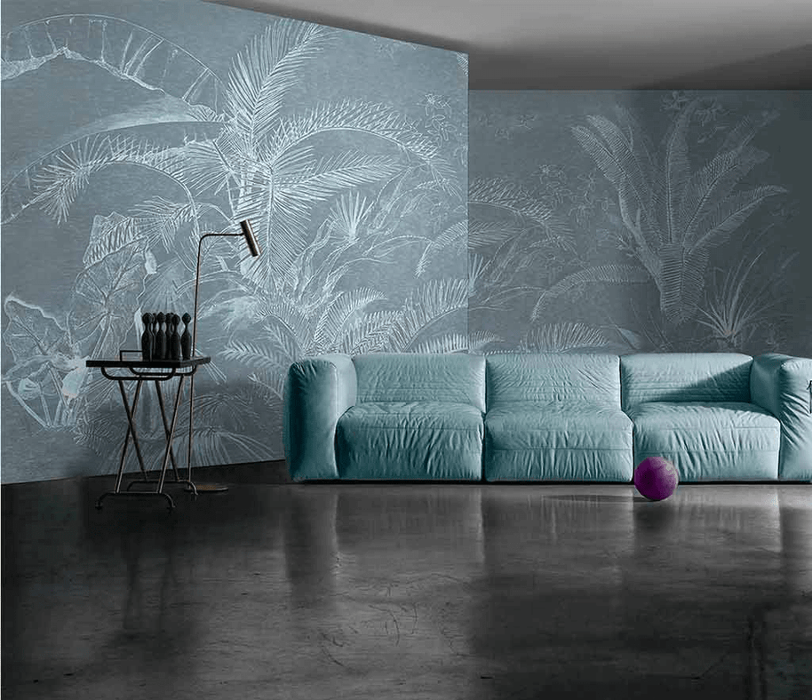 MinimalisticDecor.com-Tropical Plants Wallpaper Murals - Palm Leaves Design