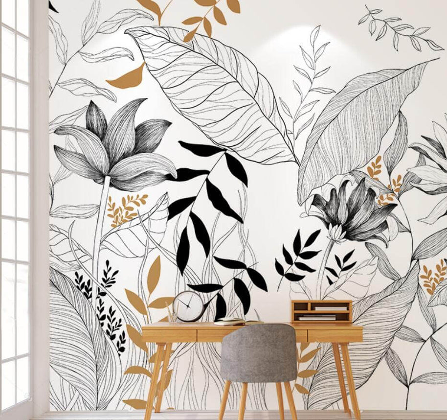 MinimalisticDecor.com-Tropical Rainforest Plants Wallpaper for Home Wall Decor