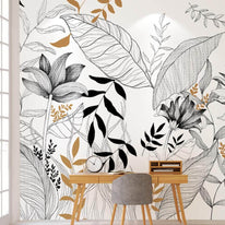 MinimalisticDecor.com-Tropical Rainforest Plants Wallpaper for Home Wall Decor