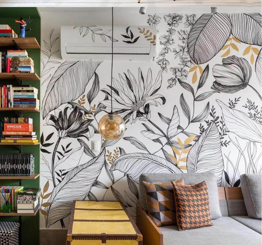 MinimalisticDecor.com-Tropical Rainforest Plants Wallpaper for Home Wall Decor