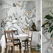 MinimalisticDecor.com-Tropical Rainforest Plants Wallpaper for Home Wall Decor