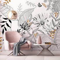 MinimalisticDecor.com-Tropical Rainforest Plants Wallpaper for Home Wall Decor
