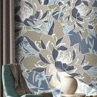 MinimalisticDecor.com-Tropical Roses Wallpaper Mural