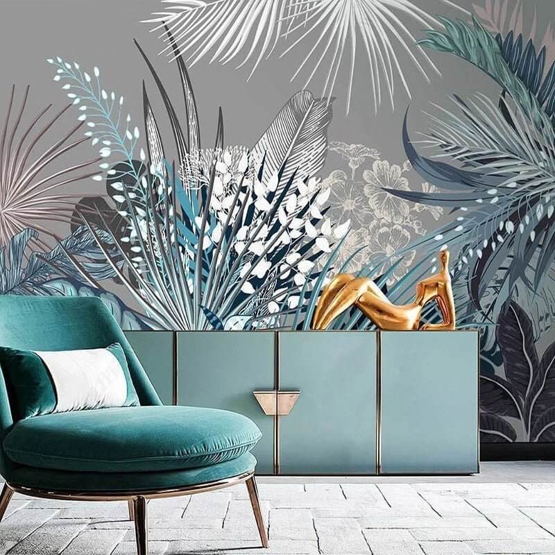MinimalisticDecor.com-Tropical Wallpaper Mural - Lush Green Forest Theme