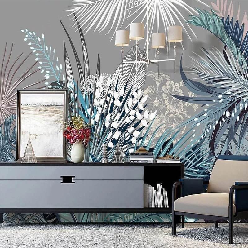 MinimalisticDecor.com-Tropical Wallpaper Mural - Lush Green Forest Theme
