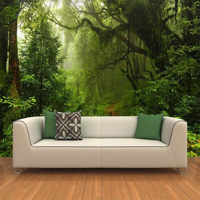 MinimalisticDecor.com-Verdant Oasis Tropical Tree Wallpaper - Lush Paradise