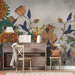 MinimalisticDecor.com-Vibrant Floral Wallpaper Mural - Transform Your Space