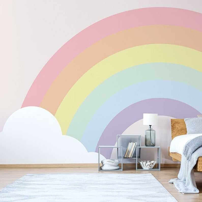 MinimalisticDecor.com-Vibrant Rainbow Bridge Wall Mural