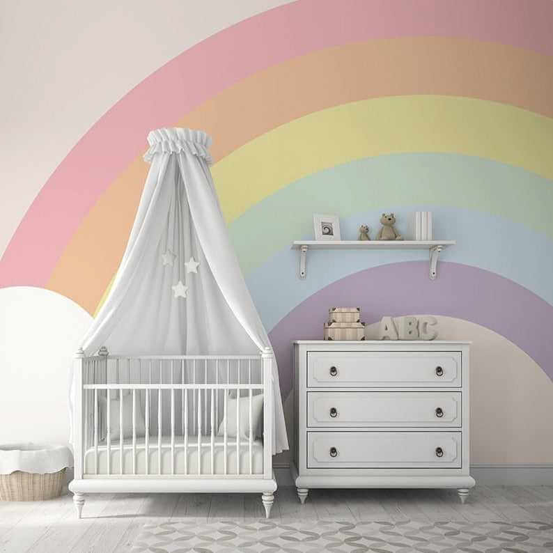 MinimalisticDecor.com-Vibrant Rainbow Bridge Wall Mural
