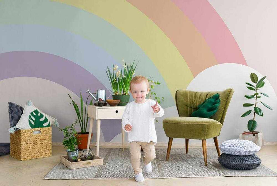 MinimalisticDecor.com-Vibrant Rainbow Bridge Wall Mural