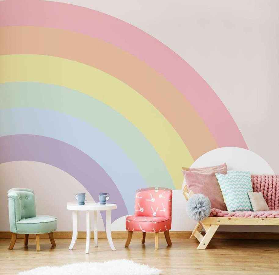MinimalisticDecor.com-Vibrant Rainbow Bridge Wall Mural