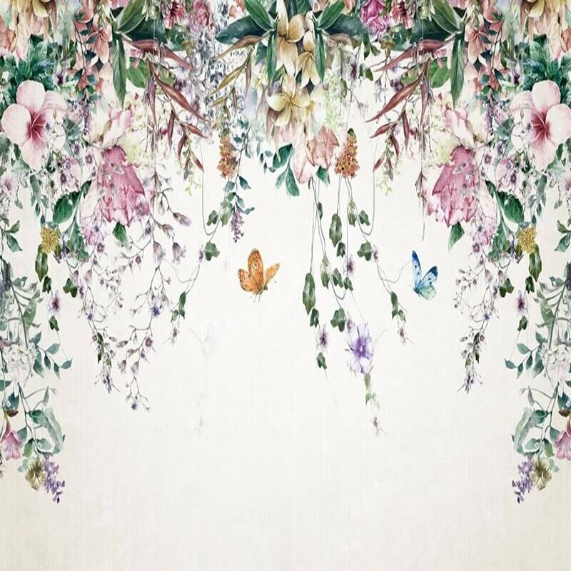 MinimalisticDecor.com-Vine Flowers Romantic Wallpaper for Home Wall Decor