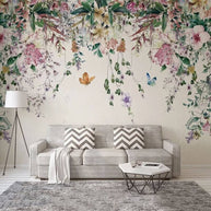 MinimalisticDecor.com-Vine Flowers Romantic Wallpaper for Home Wall Decor