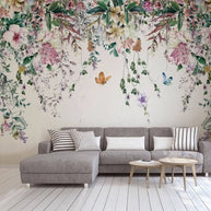 MinimalisticDecor.com-Vine Flowers Romantic Wallpaper for Home Wall Decor