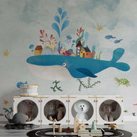 MinimalisticDecor.com-Whale Adventure - Kids Room Wallpaper Mural