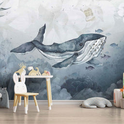 MinimalisticDecor.com-Whale Wallpaper Mural: Stunning Ocean-Themed Wall Decor