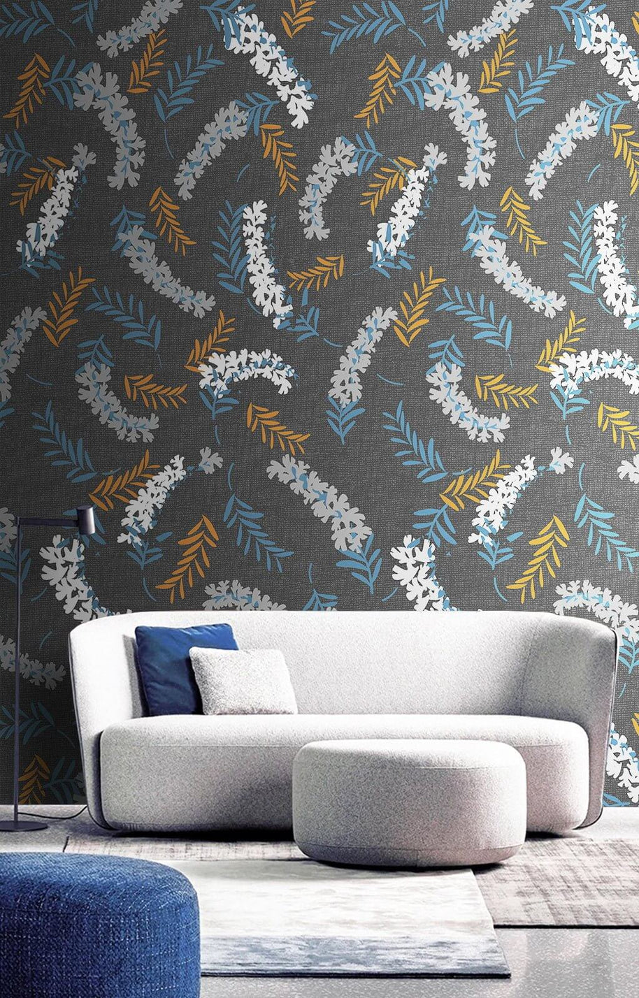 MinimalisticDecor.com-Wheat Floral Patterns Wallpaper Mural