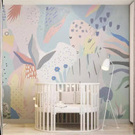 MinimalisticDecor.com-Whimsical Pastel Flowers Nursery Wallpaper