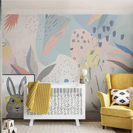 MinimalisticDecor.com-Whimsical Pastel Flowers Nursery Wallpaper