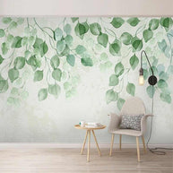 MinimalisticDecor.com-Whispering Foliage: Green Leaves Wallpaper