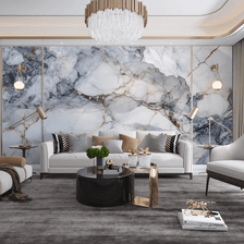 MinimalisticDecor.com-White & Black Stone: Marble Wallpaper Murals
