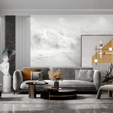 MinimalisticDecor.com-White Fog Stone - Marble Wallpaper Murals