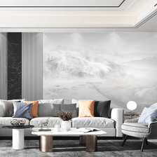 MinimalisticDecor.com-White Fog Stone - Marble Wallpaper Murals
