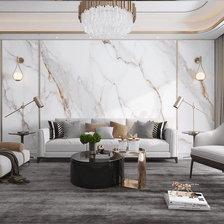 MinimalisticDecor.com-White Lines Stone Design - Marble Wallpaper Murals