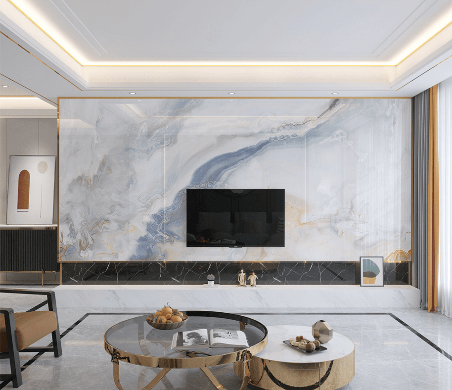 MinimalisticDecor.com-White Sea Stone Design - Marble Wallpaper Murals