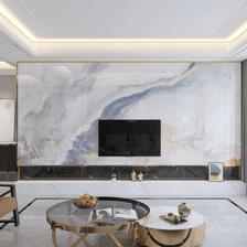 MinimalisticDecor.com-White Sea Stone Design - Marble Wallpaper Murals