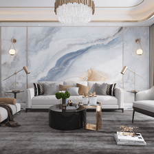 MinimalisticDecor.com-White Sea Stone Design - Marble Wallpaper Murals