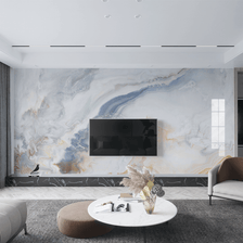 MinimalisticDecor.com-White Sea Stone Design - Marble Wallpaper Murals