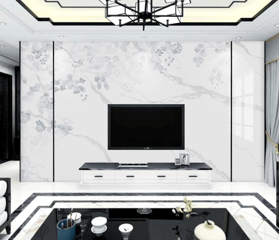 MinimalisticDecor.com-White Shade Stone Design - Marble Wallpaper Murals