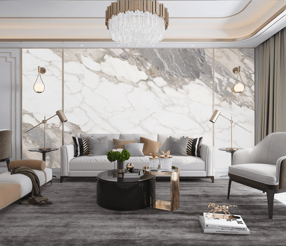 MinimalisticDecor.com-White Smoke Stone - Marble Wallpaper Murals