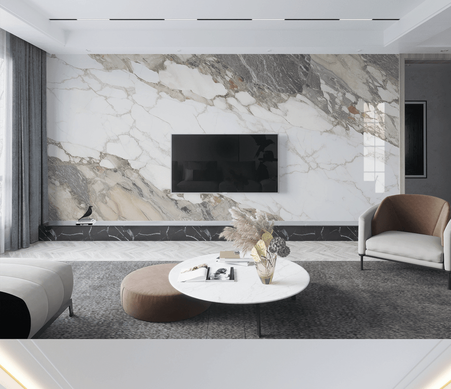 MinimalisticDecor.com-White Smoke Stone - Marble Wallpaper Murals