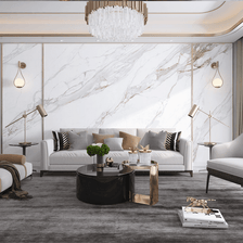 MinimalisticDecor.com-White Stone Design: Marble Wallpaper Murals