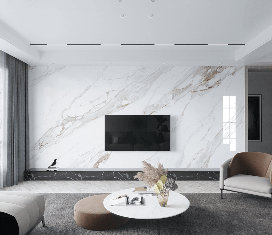 MinimalisticDecor.com-White Stone Design: Marble Wallpaper Murals