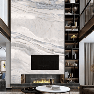 MinimalisticDecor.com-White Waves Stone - Marble Wallpaper Murals