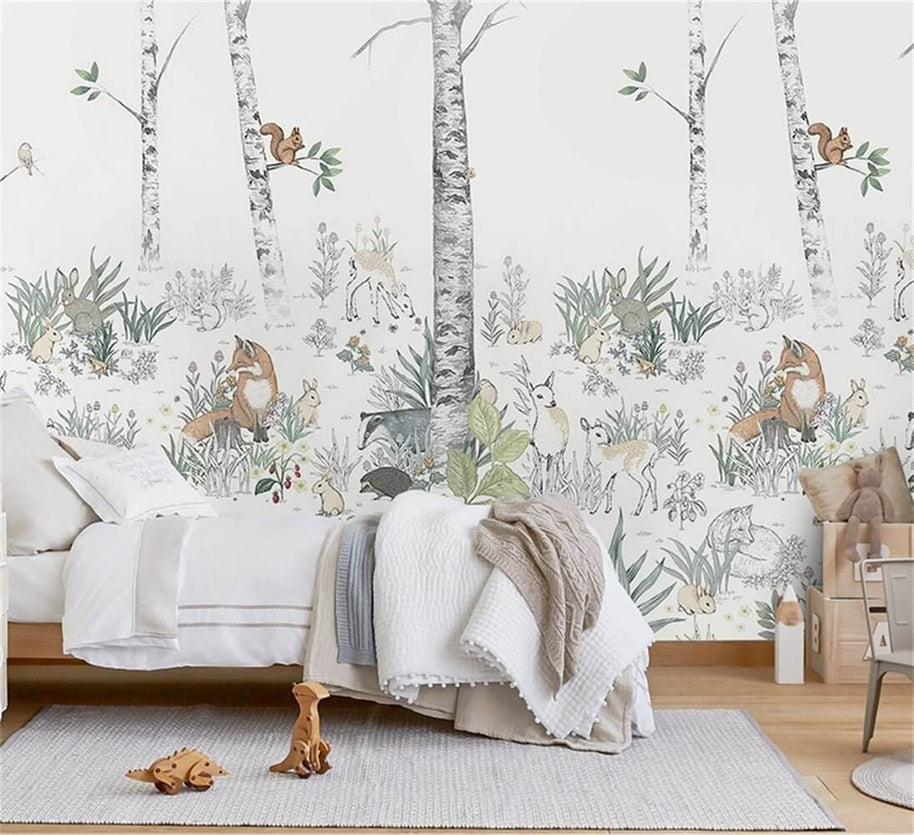 MinimalisticDecor.com-Wild Adventures Jungle Animals - Forest Wallpaper