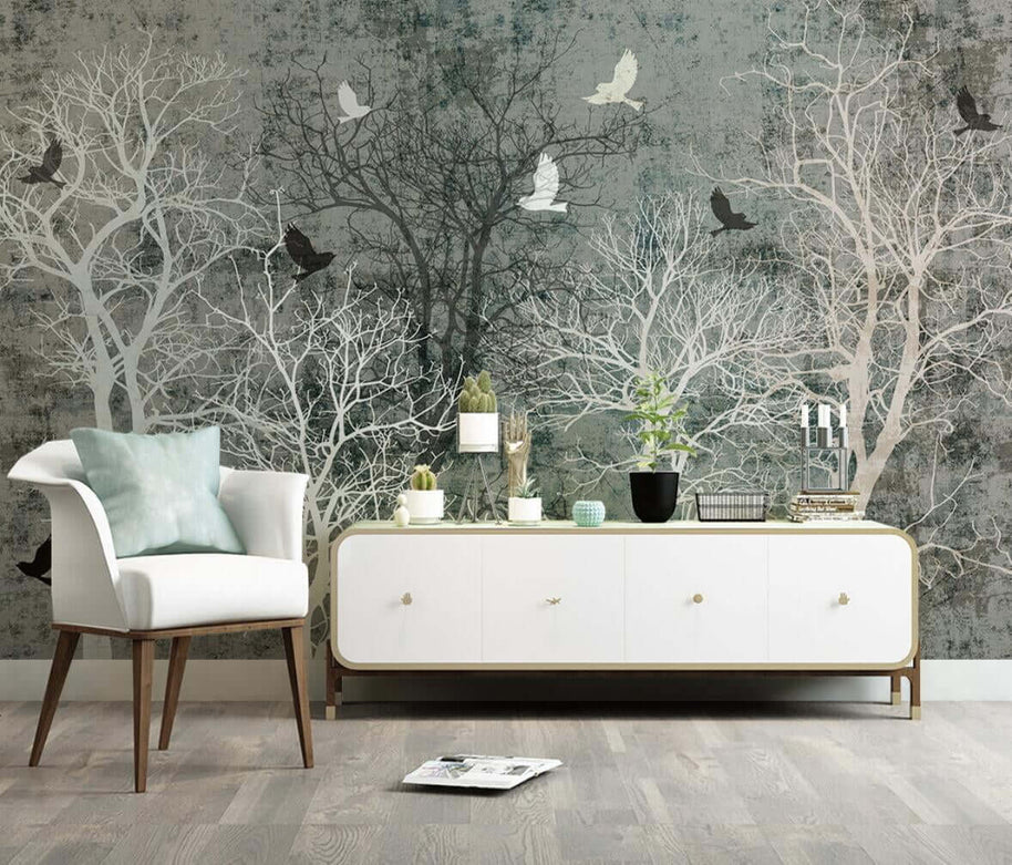 MinimalisticDecor.com-Winter Solitude - Forest Wallpaper Murals