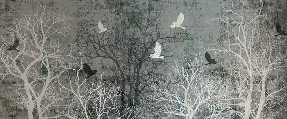 MinimalisticDecor.com-Winter Solitude - Forest Wallpaper Murals