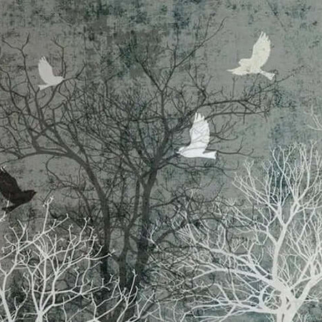 MinimalisticDecor.com-Winter Solitude - Forest Wallpaper Murals